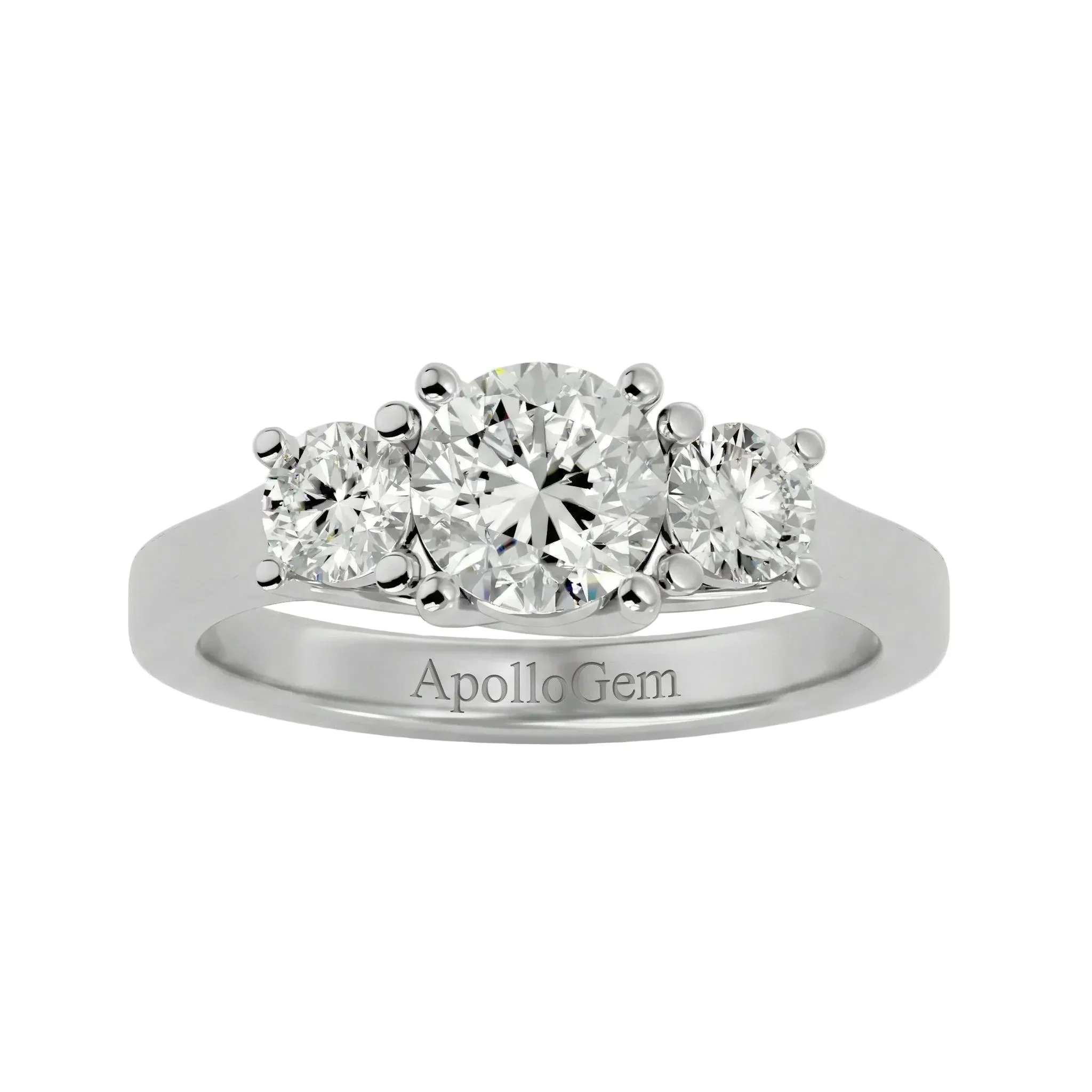 The Round Trellis Trilogy – Symbolic Brilliant Three-Stone Ring - Image 4