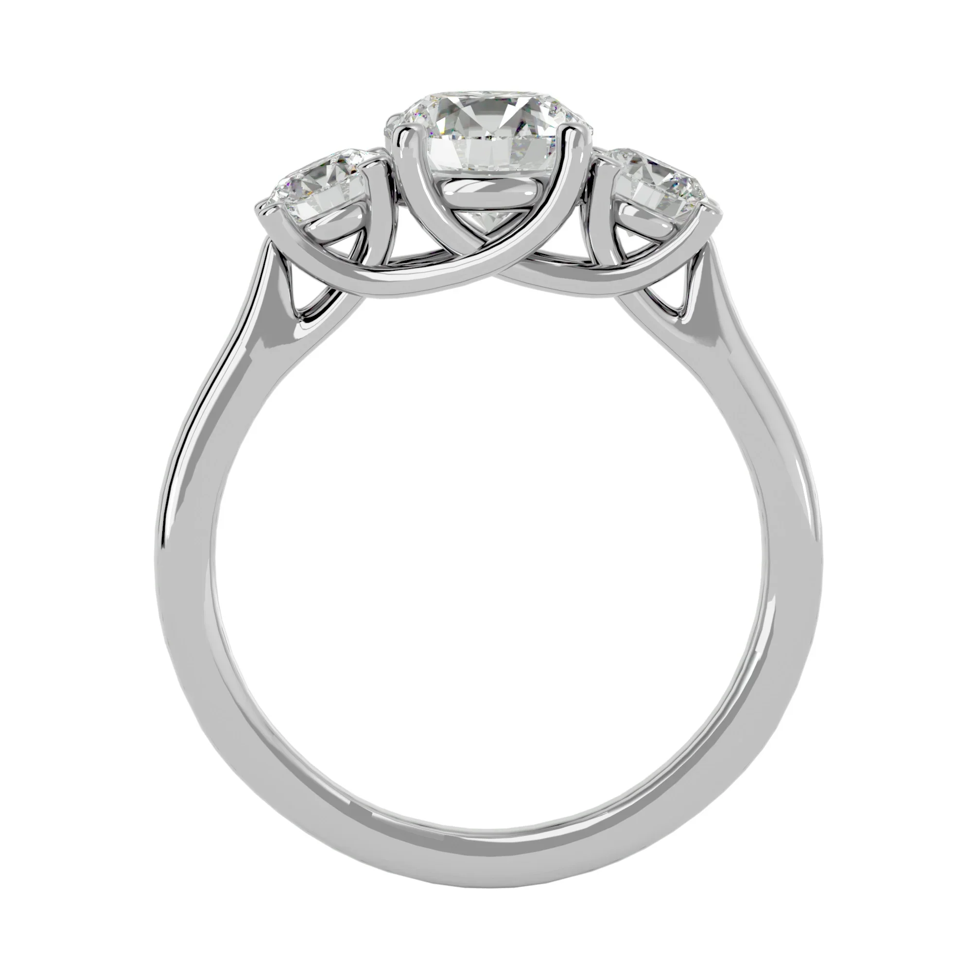 The Round Trellis Trilogy – Symbolic Brilliant Three-Stone Ring - Image 6