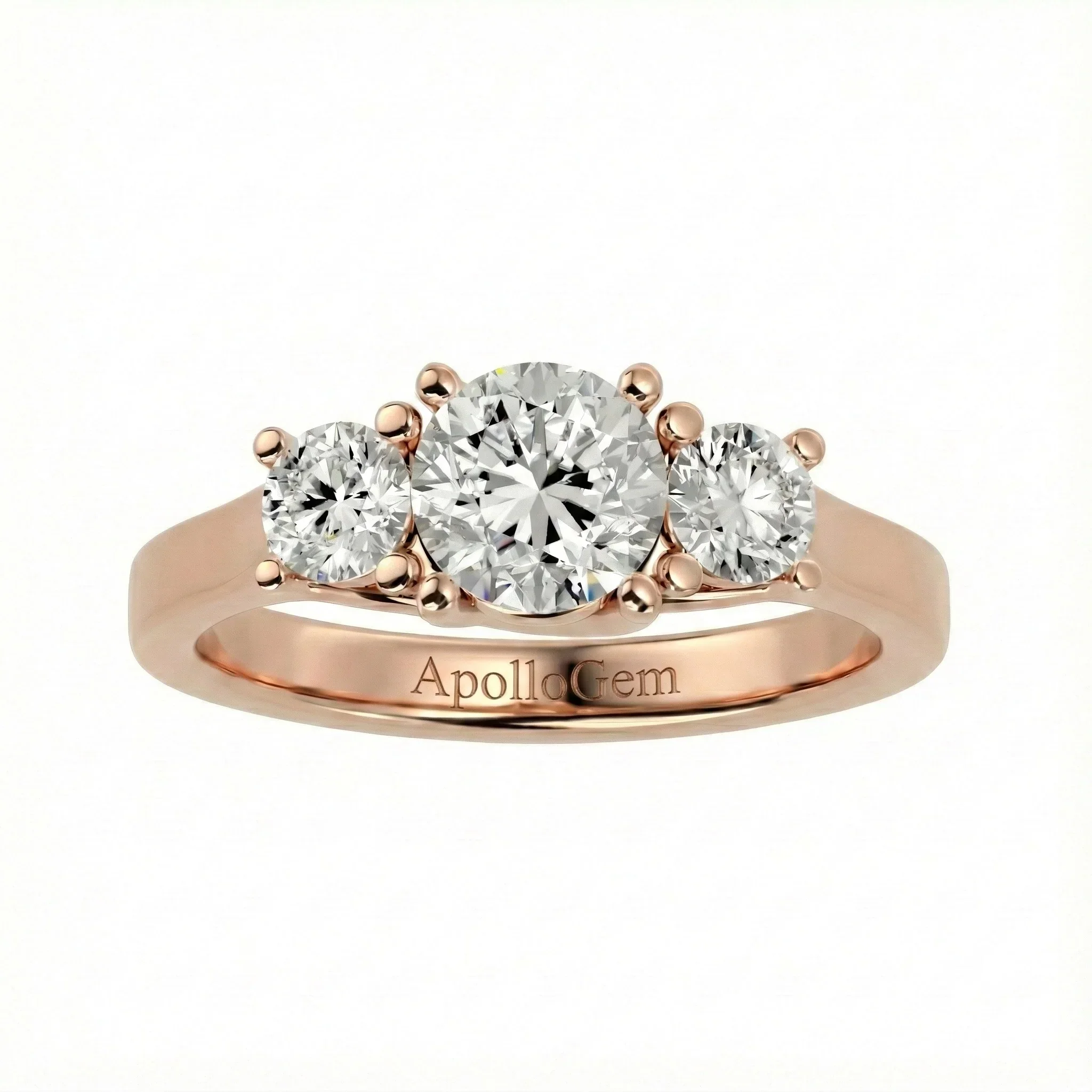 The Round Trellis Trilogy – Symbolic Brilliant Three-Stone Ring - Image 7