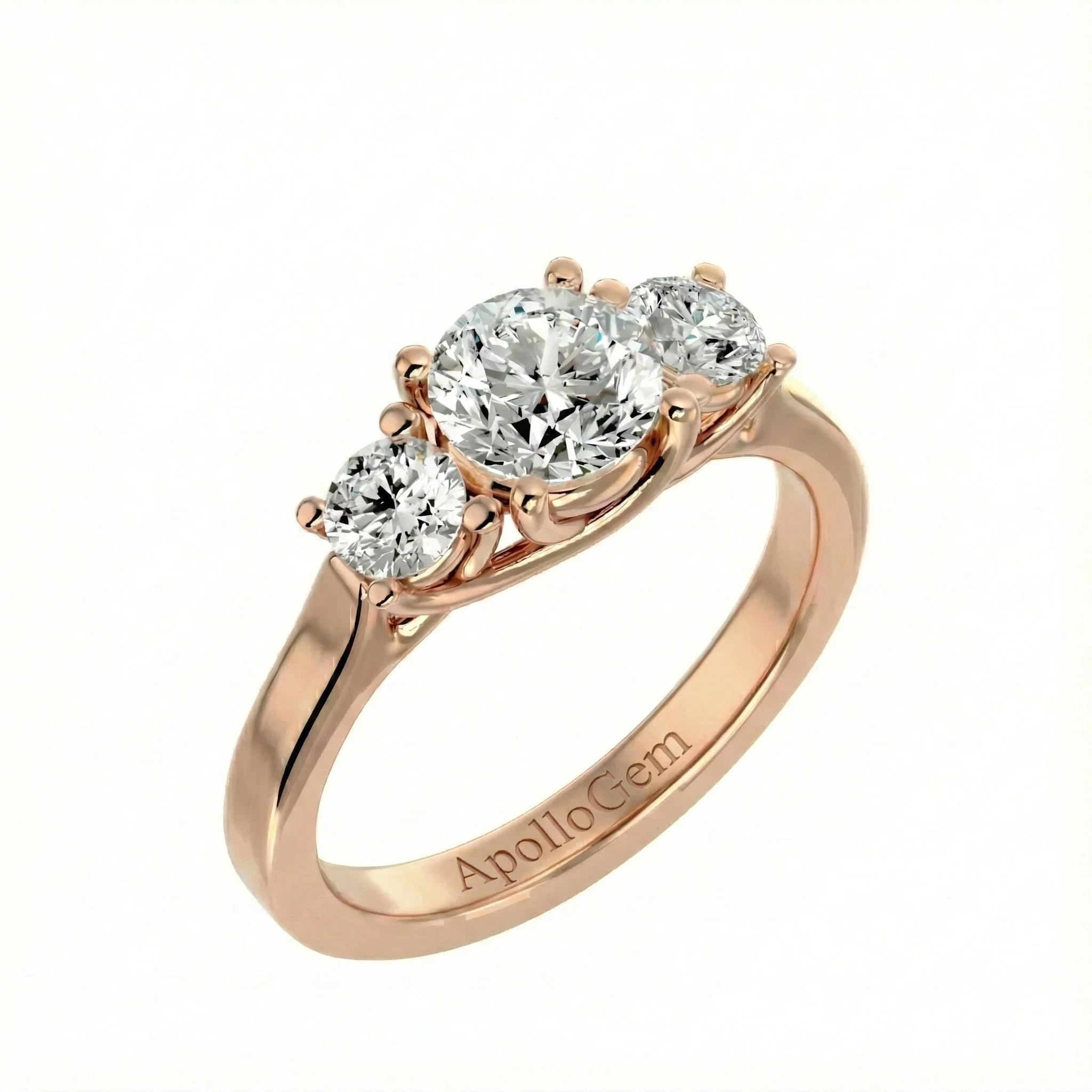 The Round Trellis Trilogy – Symbolic Brilliant Three-Stone Ring - Image 8