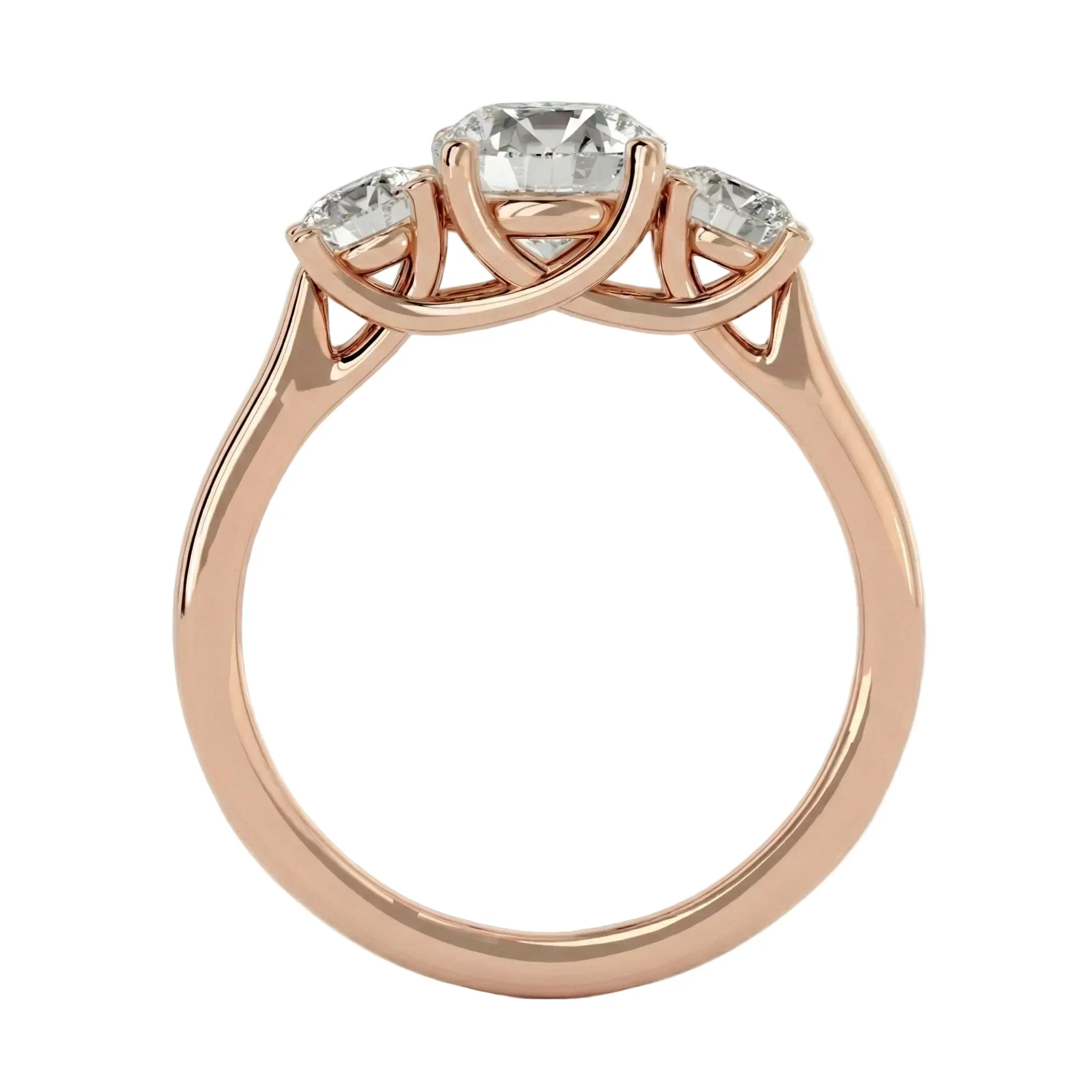 The Round Trellis Trilogy – Symbolic Brilliant Three-Stone Ring - Image 9