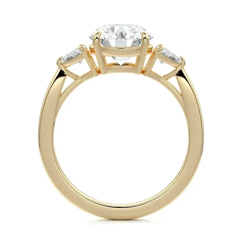 The Round Trinity – Classic Brilliant Trillion Ring - Image 3