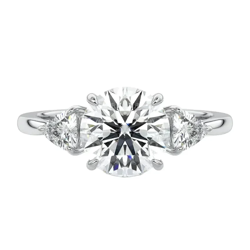 The Round Trinity – Classic Brilliant Trillion Ring - Image 4