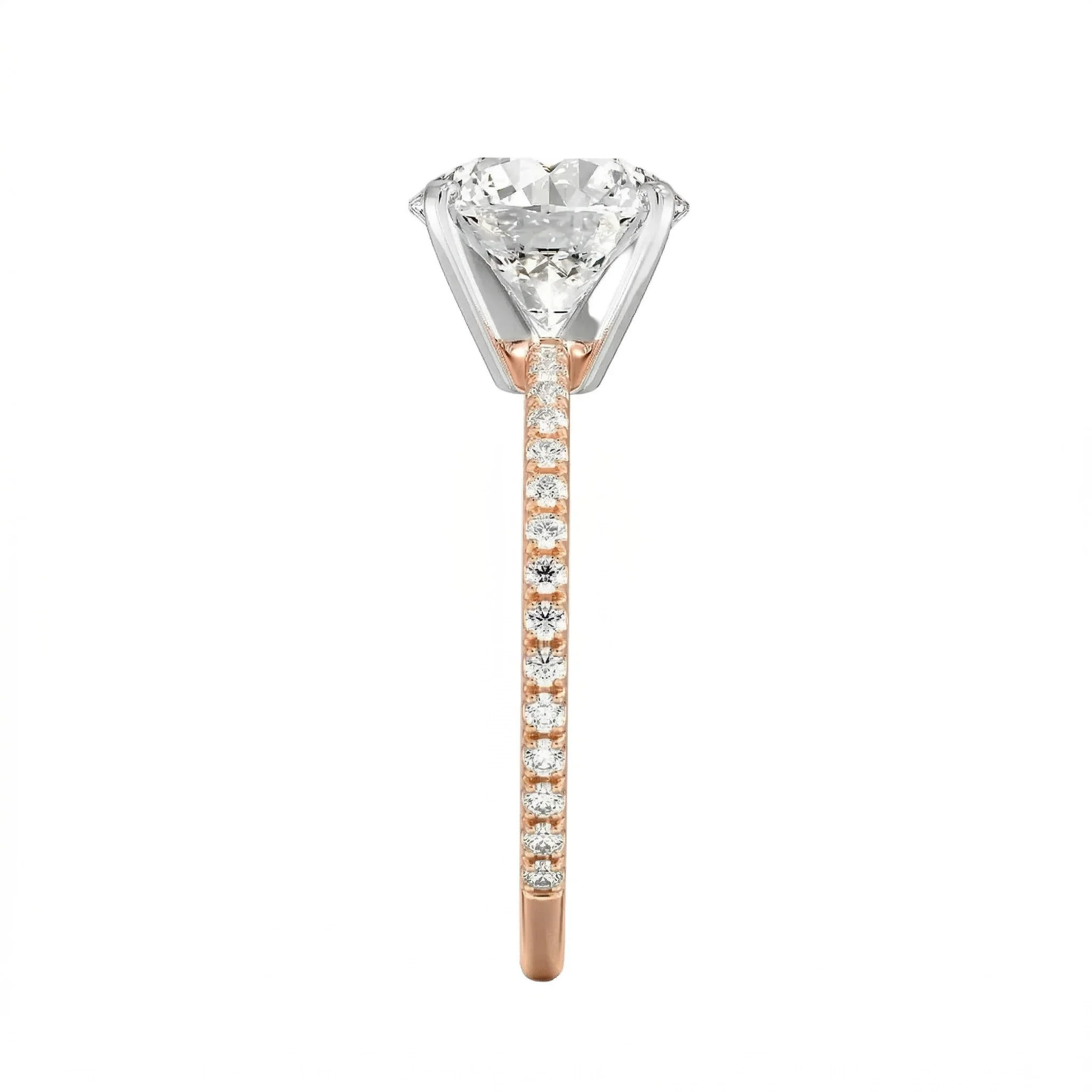 The Round Two-Tone Sculpted Solitaire – Ice-Prong Band - Image 6