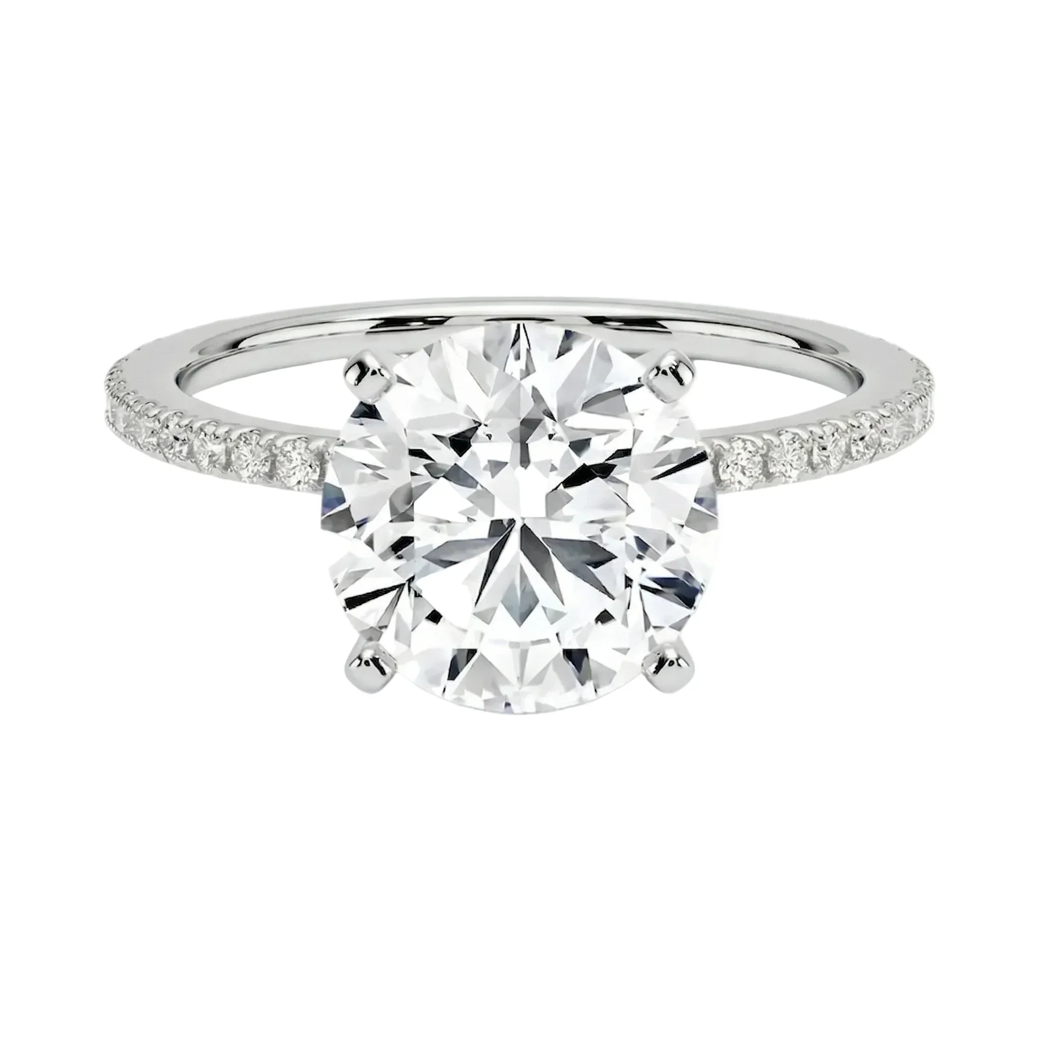 The Round Two-Tone Sculpted Solitaire – Ice-Prong Band - Image 7