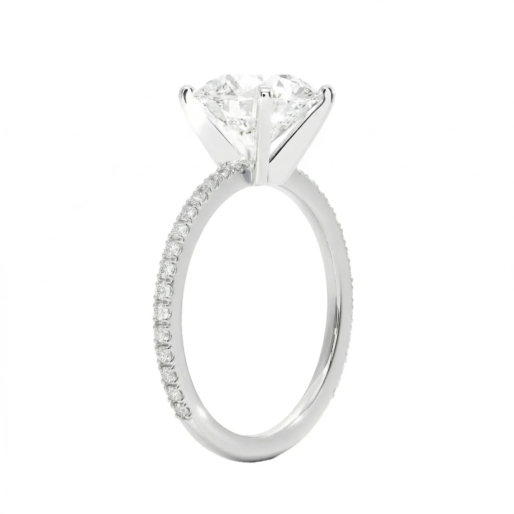 The Round Two-Tone Sculpted Solitaire – Ice-Prong Band - Image 8