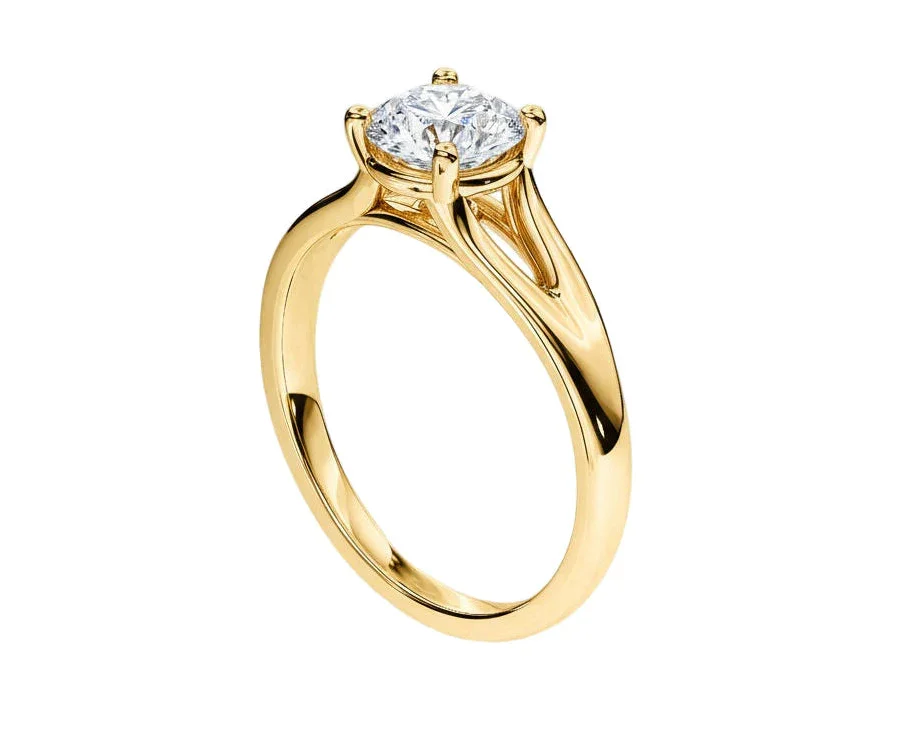 The Round V-Split Solitaire – Modern Architectural Classic - Image 2