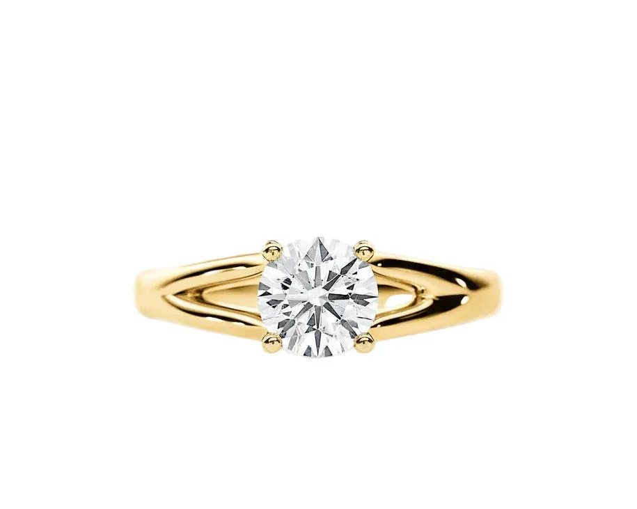 The Round V-Split Solitaire – Modern Architectural Classic - Image 3