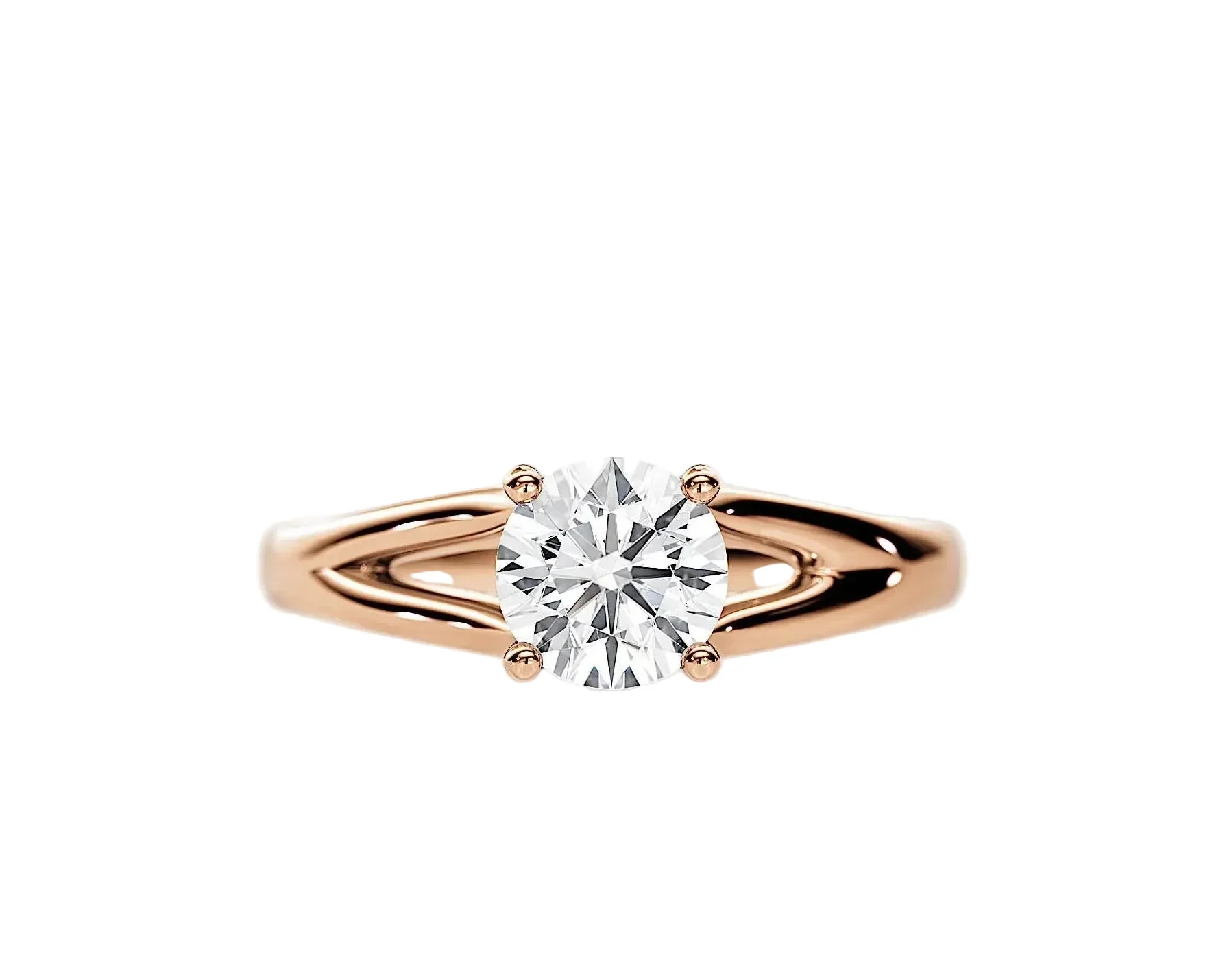 The Round V-Split Solitaire – Modern Architectural Classic - Image 6