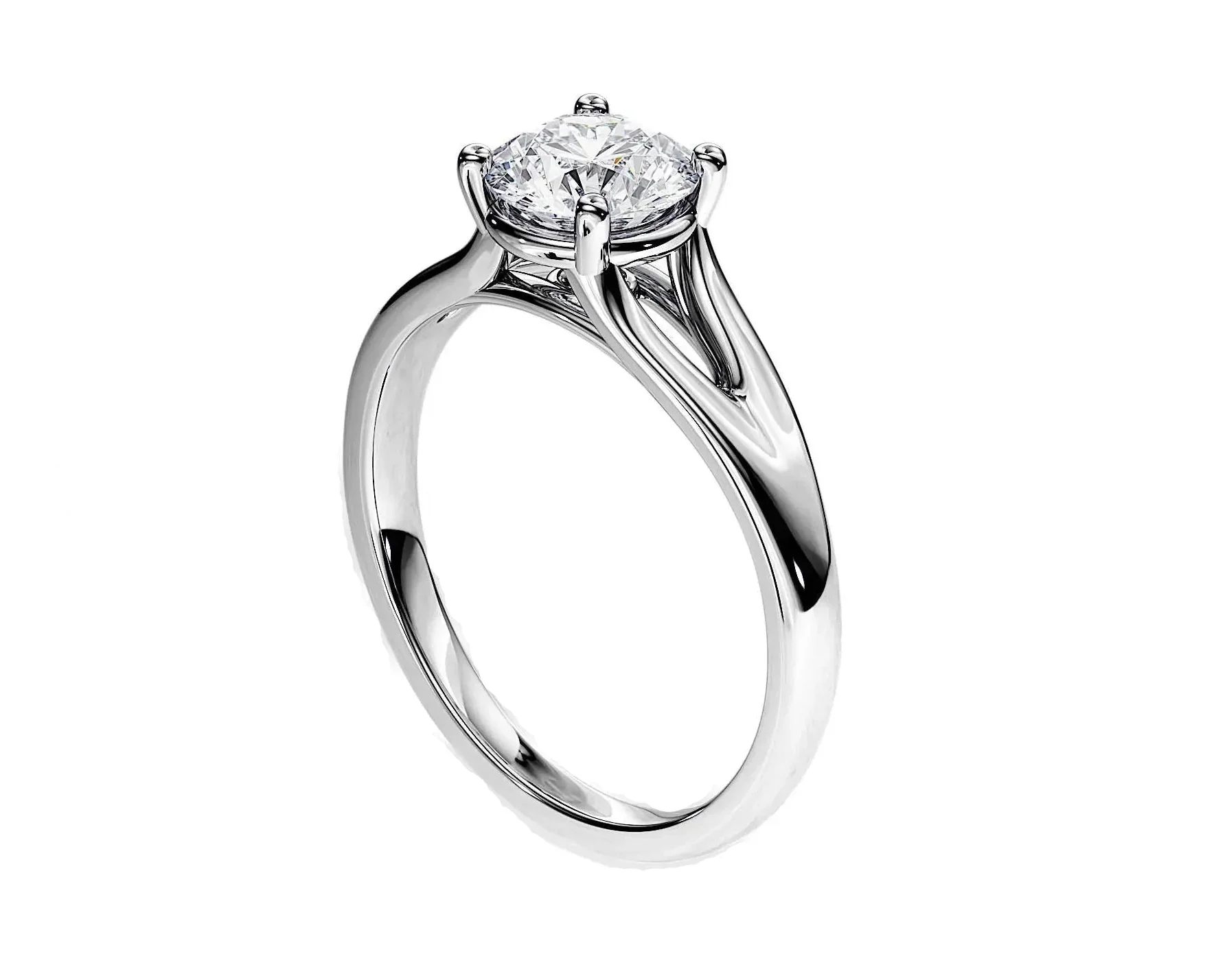 The Round V-Split Solitaire – Modern Architectural Classic - Image 8