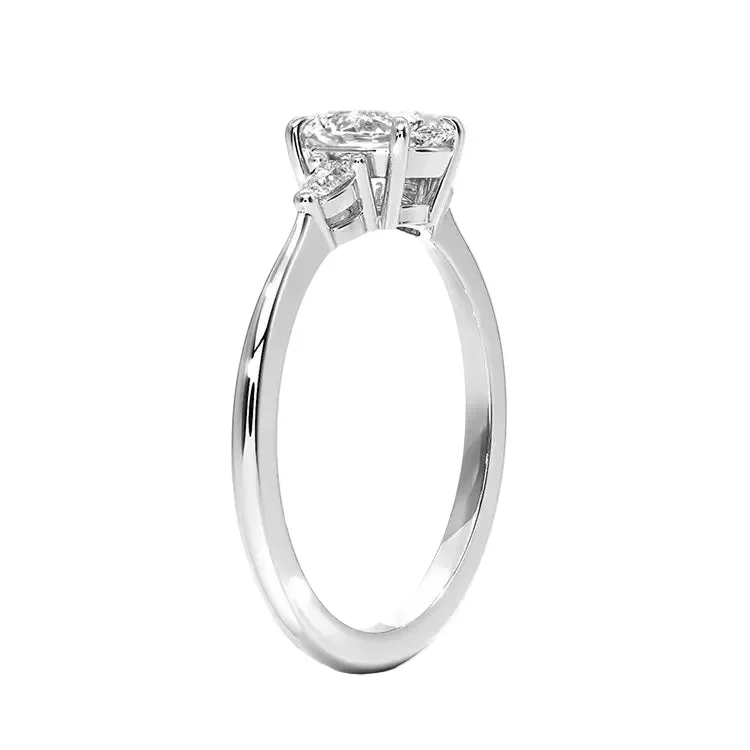 The Round Willow Three-Stone – Brilliant Pear Grace Ring - Image 5