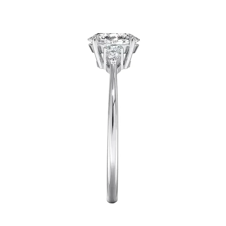 The Round Willow Three-Stone – Brilliant Pear Grace Ring - Image 6