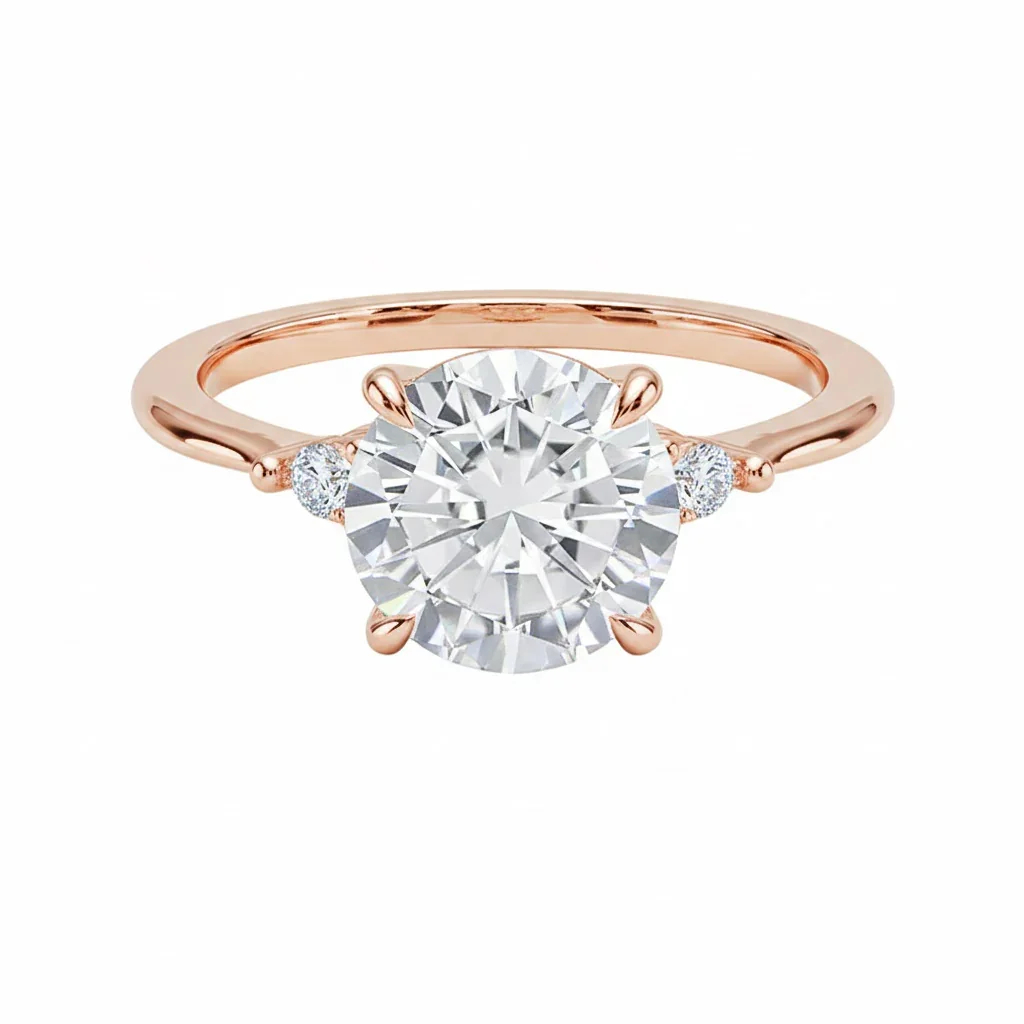 The Round Willow Three-Stone – Brilliant Pear Grace Ring - Image 7