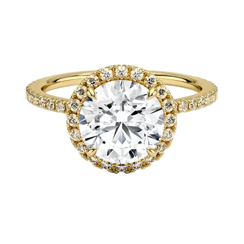 The Royal Halo Round – Pavé Set Solitaire