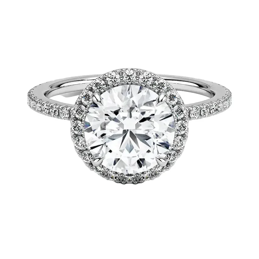The Royal Halo Round – Pavé Set Solitaire - Image 3