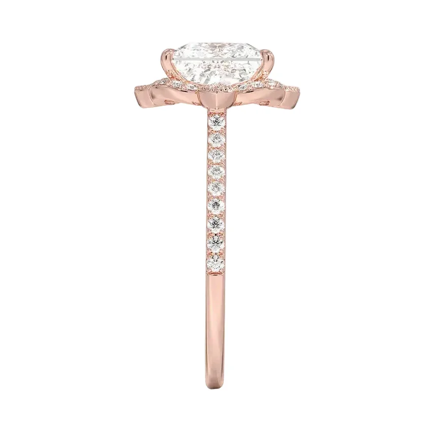 The Royal Vintage – Princess Cut Halo Moissanite Ring - Image 7