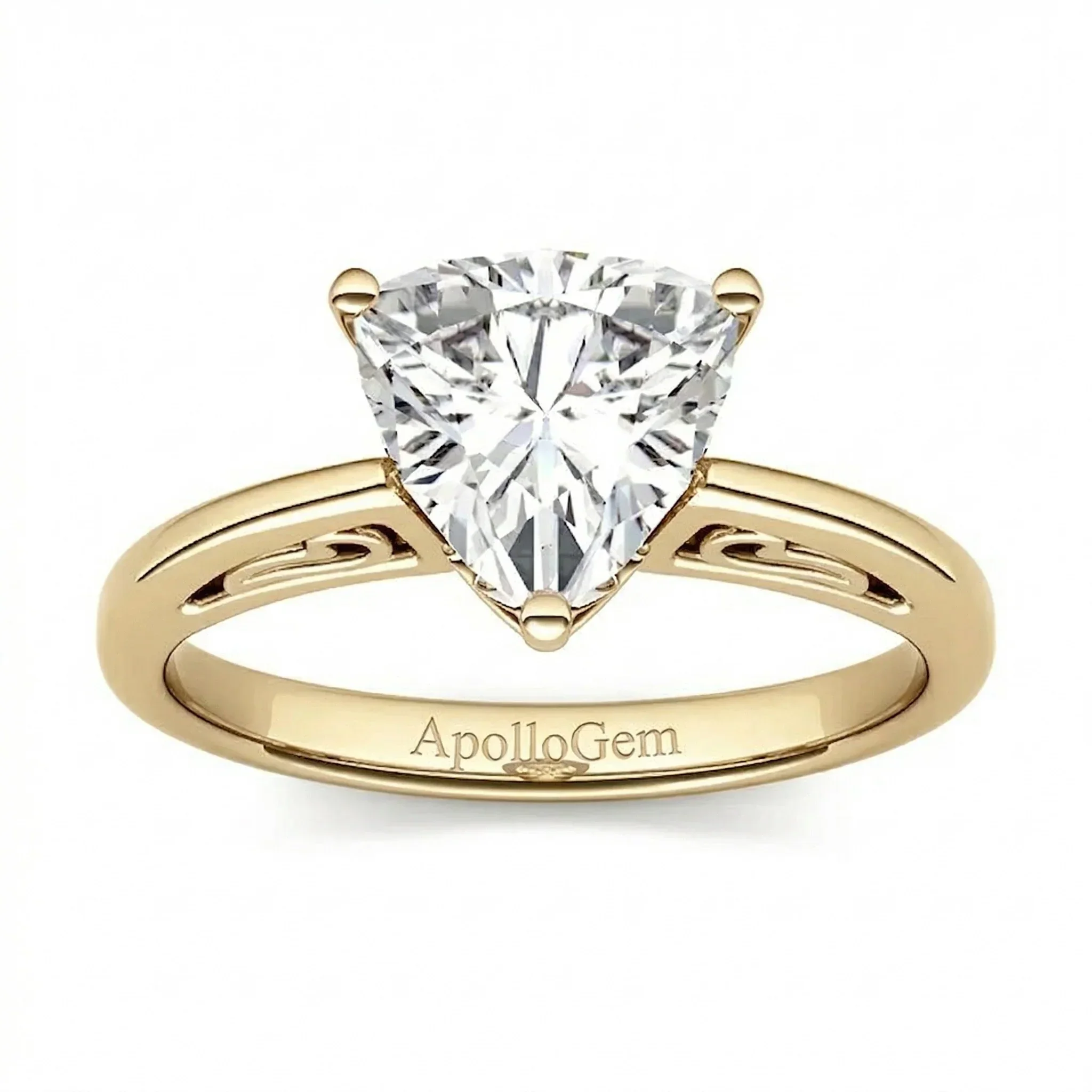 The Trillion Royal Solitaire – Cat-Claw Filigree Ring