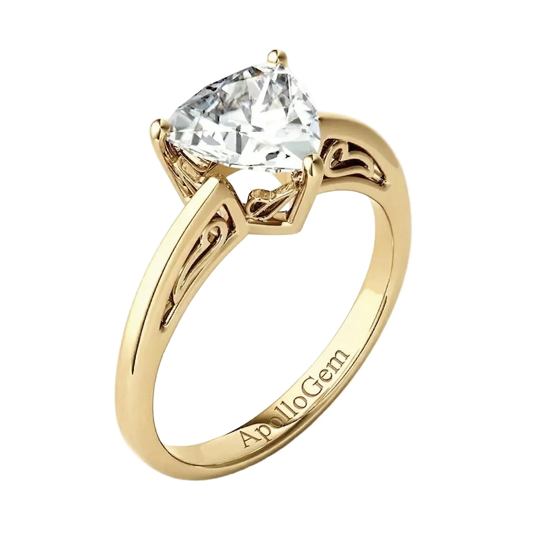 The Trillion Royal Solitaire – Cat-Claw Filigree Ring - Image 3