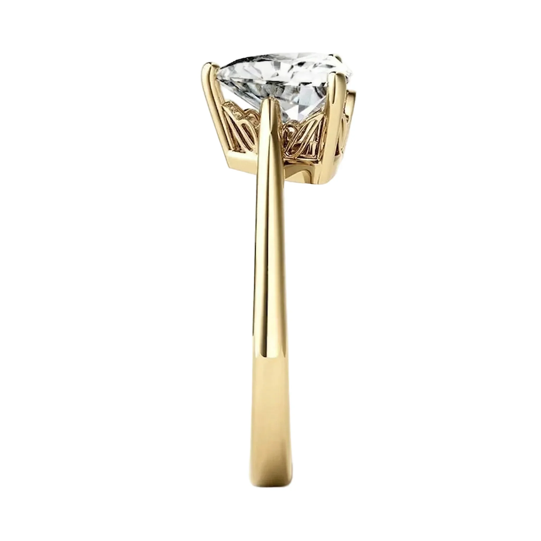 The Trillion Royal Solitaire – Cat-Claw Filigree Ring - Image 4