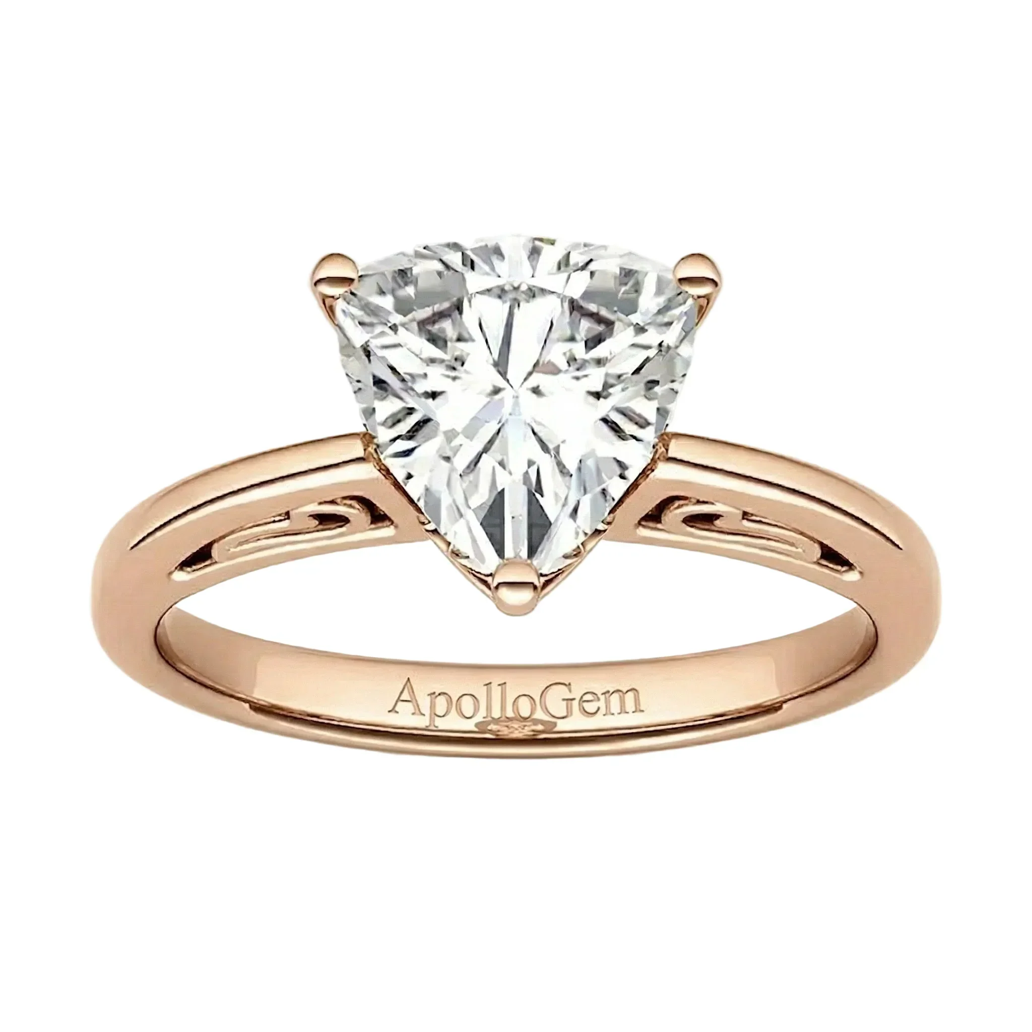 The Trillion Royal Solitaire – Cat-Claw Filigree Ring - Image 5