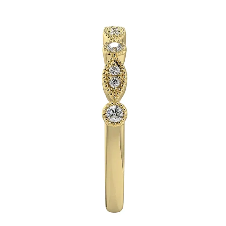 The Vintage Lace Eternity – Milgrain Moissanite Band - Image 3