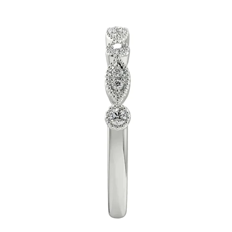 The Vintage Lace Eternity – Milgrain Moissanite Band - Image 6