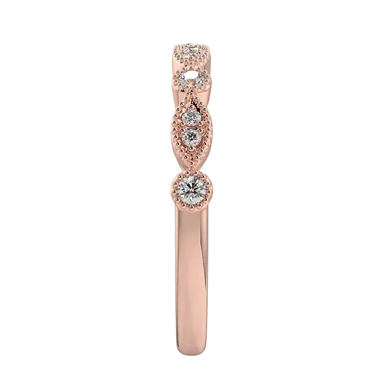 The Vintage Lace Eternity – Milgrain Moissanite Band - Image 8